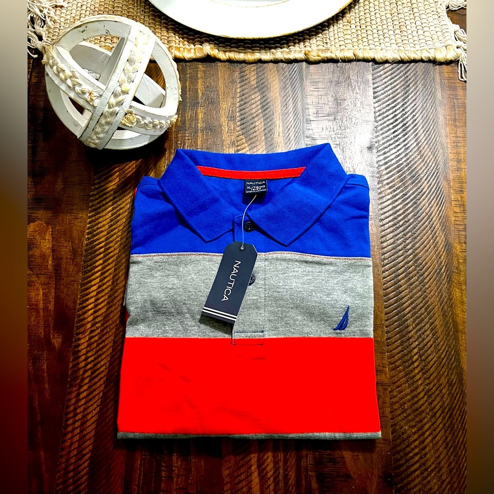 Boys 18/20 Nautica Polo short sleeve NWT